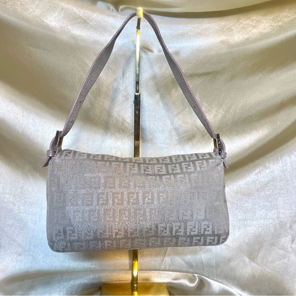 💕SOLD💕Fendi vintage zucchino monogram logo mama baguette rose gold shimmer - Picture 3 of 16